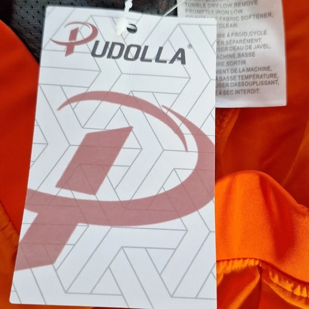 Pudolla Shorts Athletic Workout Running  Orange